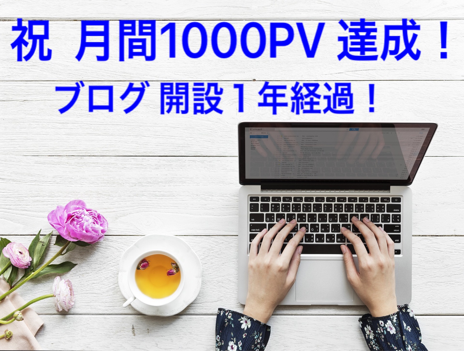 祝、月間1000PV達成！ブログ開設１年経過！